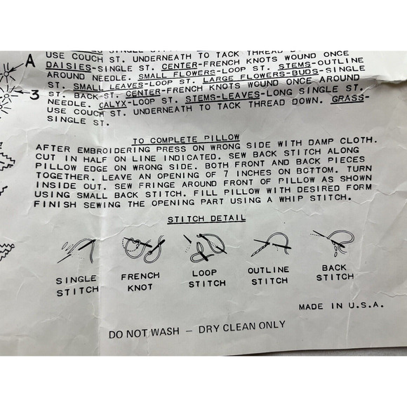 Crewel Marshland White Burlap Pillow Kit Started Unfinished Creative Stitchery - Picture 4 of 8